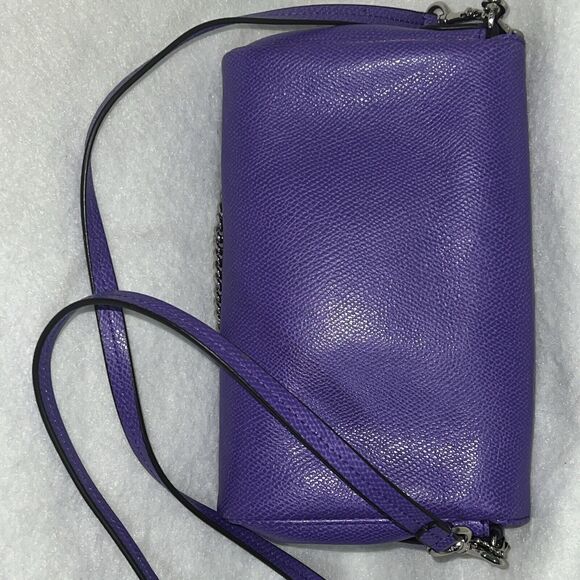 Coach Mini Ruby Cross Body Cross Grain Leather Bag -Purple Iris - $295 Excellent - Picture 5 of 11